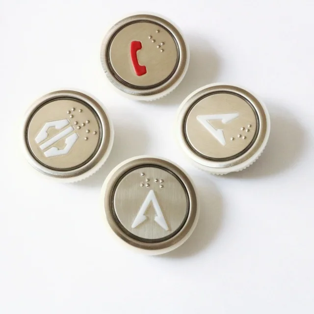 Elevator Round Push Button With Braille Elevator LED Light Button