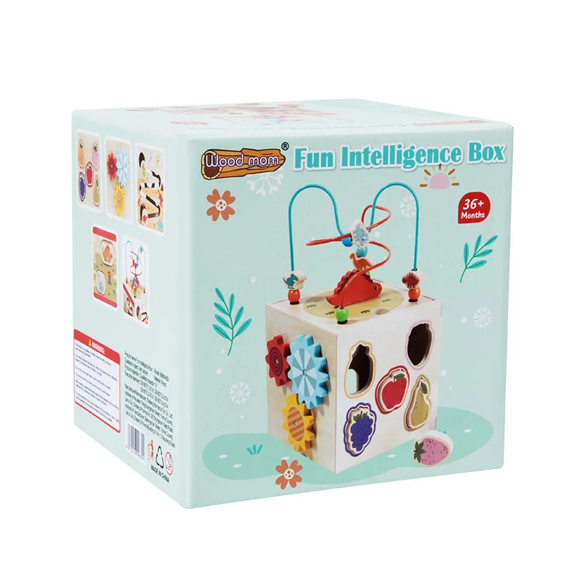 Early childhood wooden fruit shape matching kindergarten around the multi-functional around the jewelry box benefit  wisdom toys