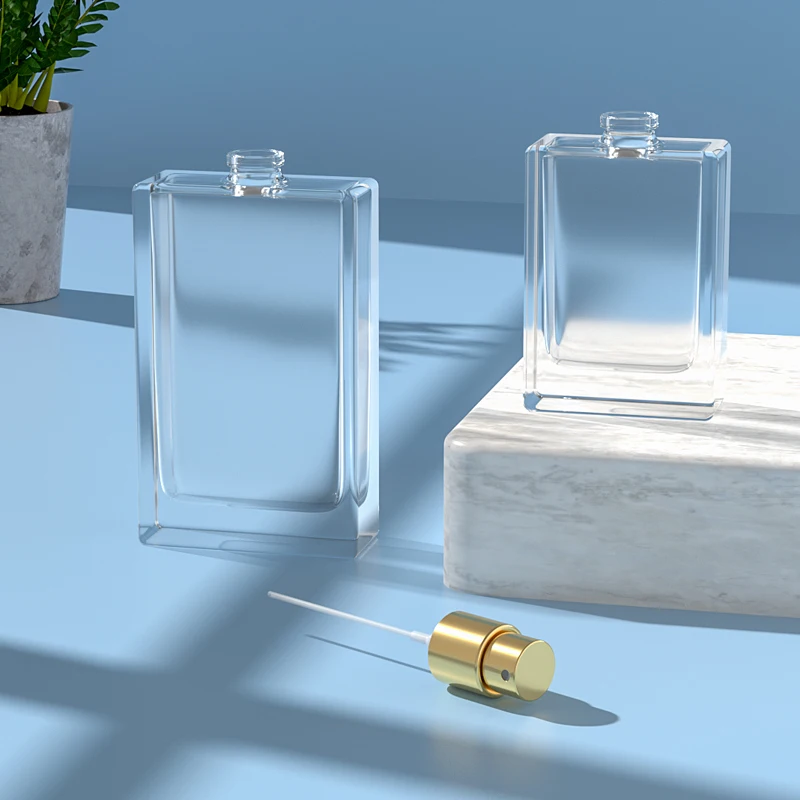 Wholesale premium perfume glass bottle perfume 50ml 60ml with aluminum spray cover