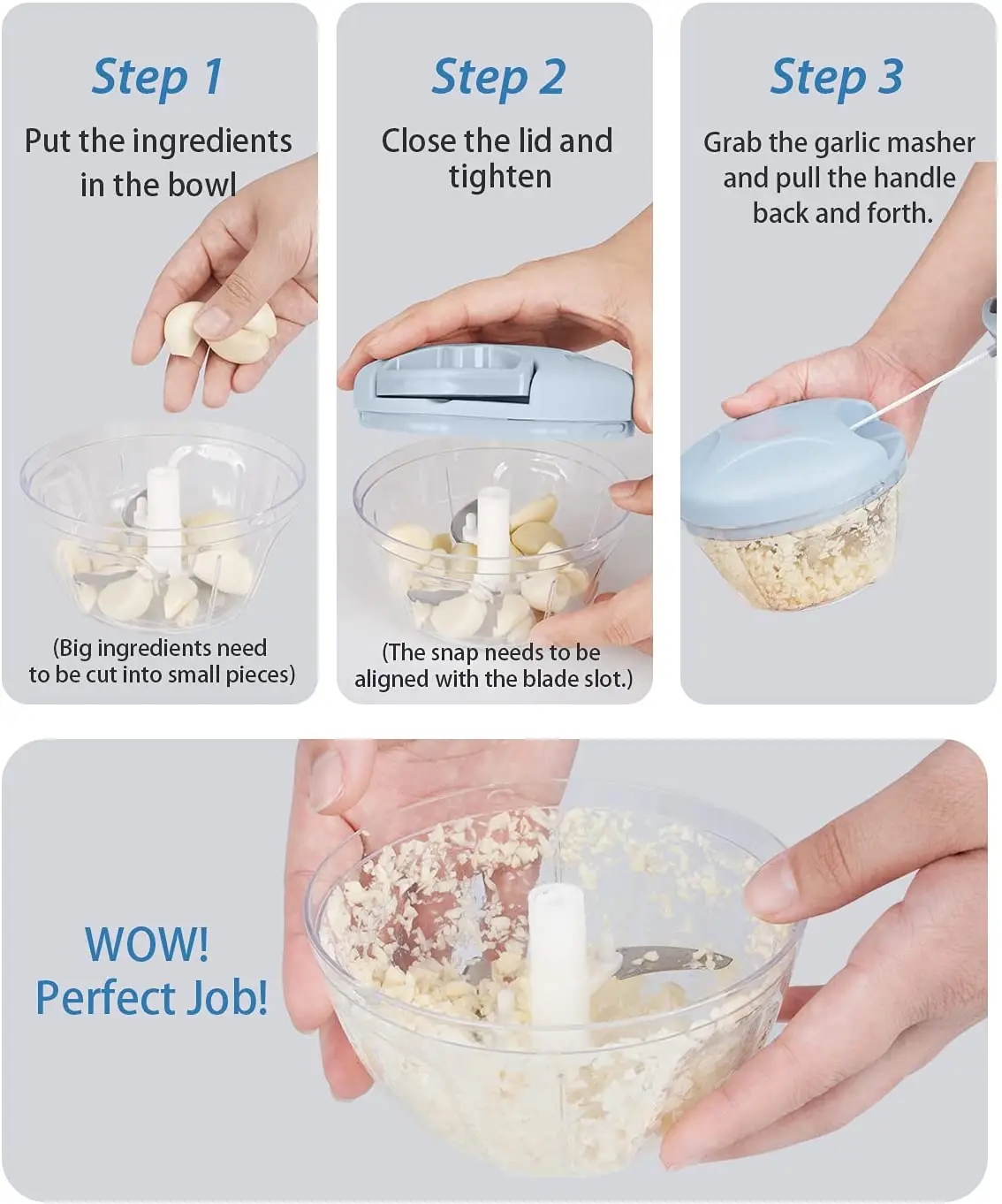 Amazon Top Seller Kitchen Gadgets  garlic and ginger crusher manual pull food chopper