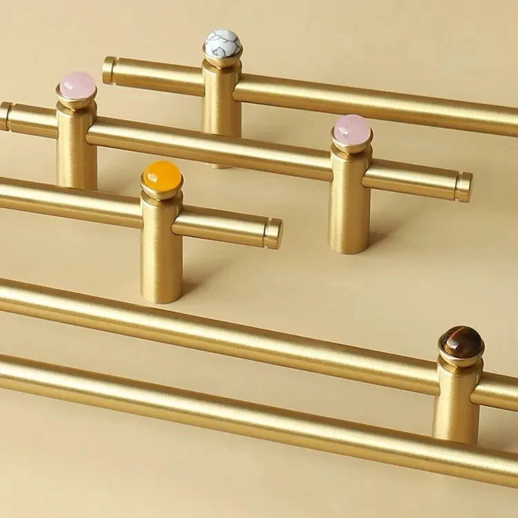 Art handle/Jade + Brass Handles and Knobs Drawer Pulls Kitchen Cabinet Knobs and Handles Hardware/ Adjustable size C-5091