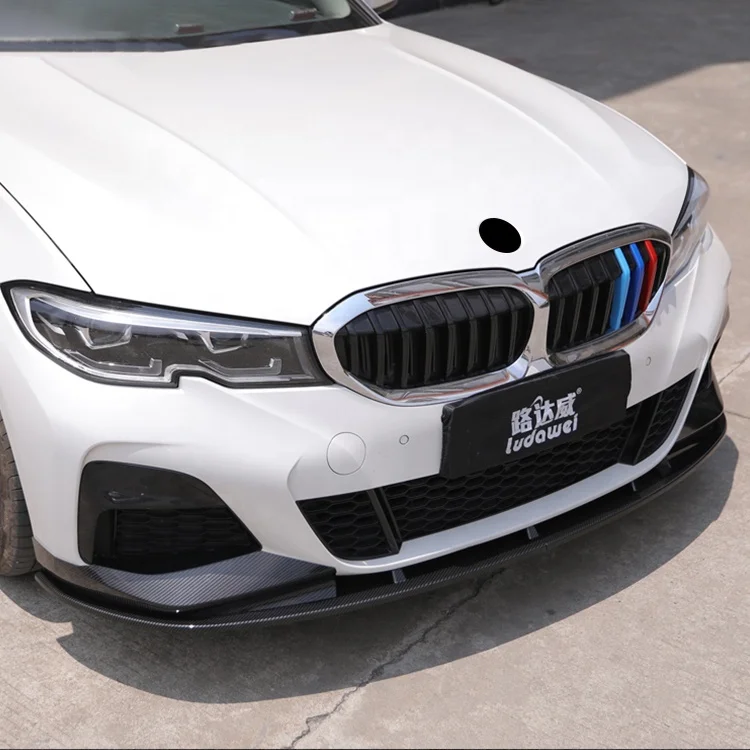 Automotive Parts  Carbon black  front splitter For BMW 3 series G20 2019+  Front Bumper Lip Splitters