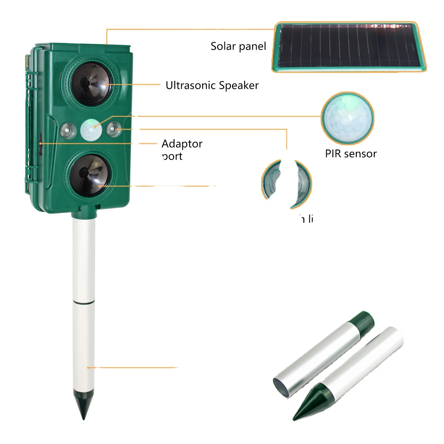 GH-506 PIR solar birdrabbit control ultrasonic pest repeller