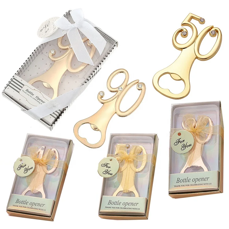30 40 50 60 70 80 90 Anniversary Wedding Birthday Bottle Opener Souvenirs Gifts Items For Guests Friends