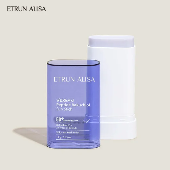 ETRUN Private Label Vegan Peptide Bakuchiol Sun Protection Stick SPF50+ PA++++ Powerful Anti-wrinkle 2 in 1 sunscreen stick
