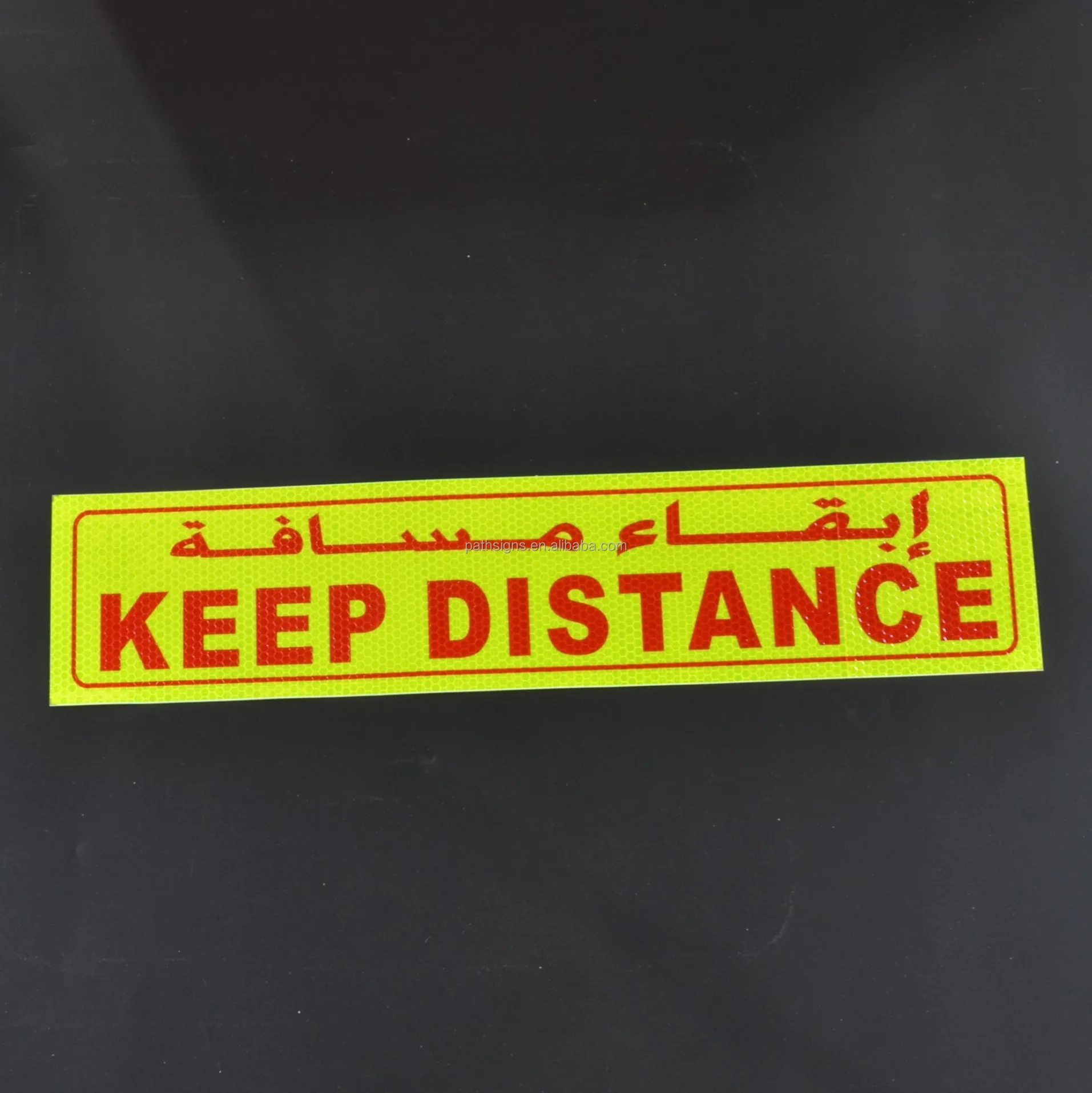 Custom Design Reflective Fire Extinguisher Self Adhesive Sign Fluorescent Yellow Red Truck Reflector Sticker for Traffic Road