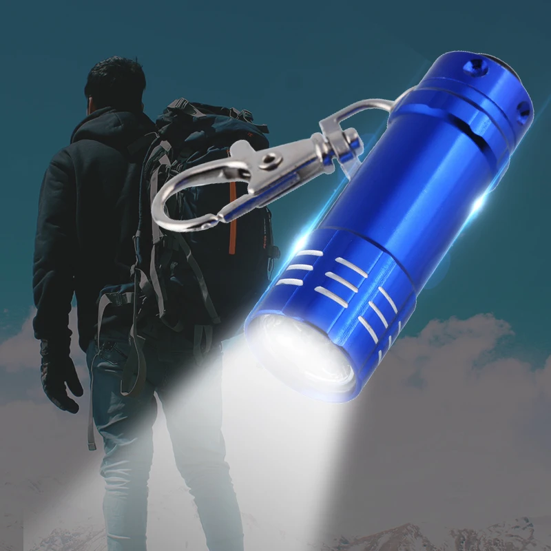Logo Printing High Quality Aluminum Alloy 3  LED  Portable Small Flashlight Keychain For Home or Office