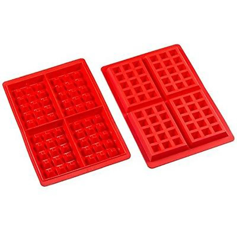 Wholesale 4 cavity diy silicone mold baking tray non stick waffle baking pan cake mold silicone waffle baking mold