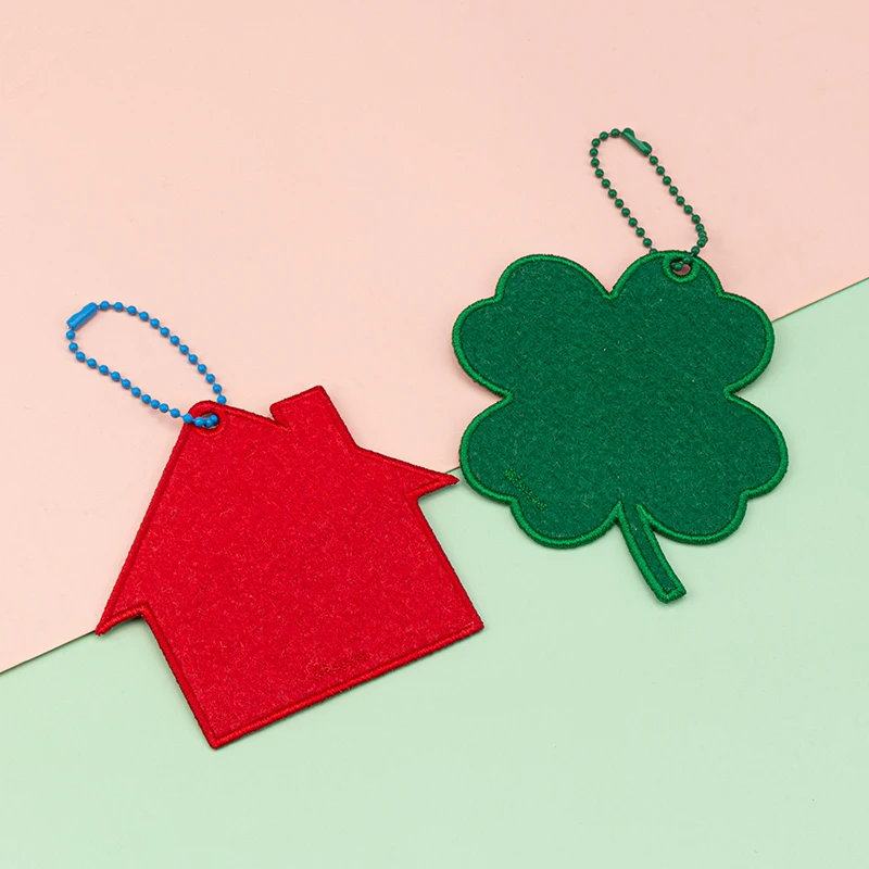 Wholesale Luggage Tag Strap Custom Felt Pendant For Suitcase Backpack Baggage Tag Customized DIY four-leaf clover name tag strap