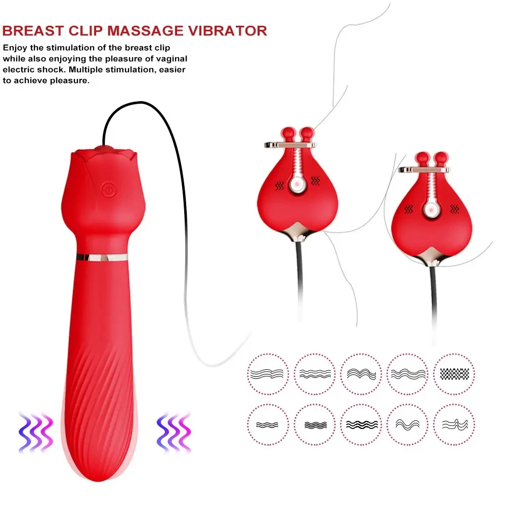 Nipple Clamps Vibrating Breast Clips Nipple Stimulator for Women Wired Clitoral Vibrators dildo Sex Toys for women Adult