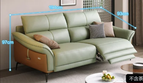 Electric  Furniture  Headrest Adjustable Leather L Shape Recliner Sofa Movable Sectional Sofa Set