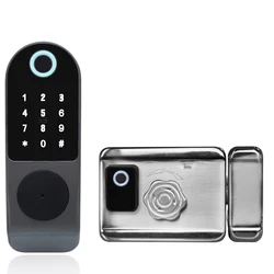 Дверной замок с поддержкой Wi-Fi, биометрический, двусторонний, со сканером отпечатка пальца