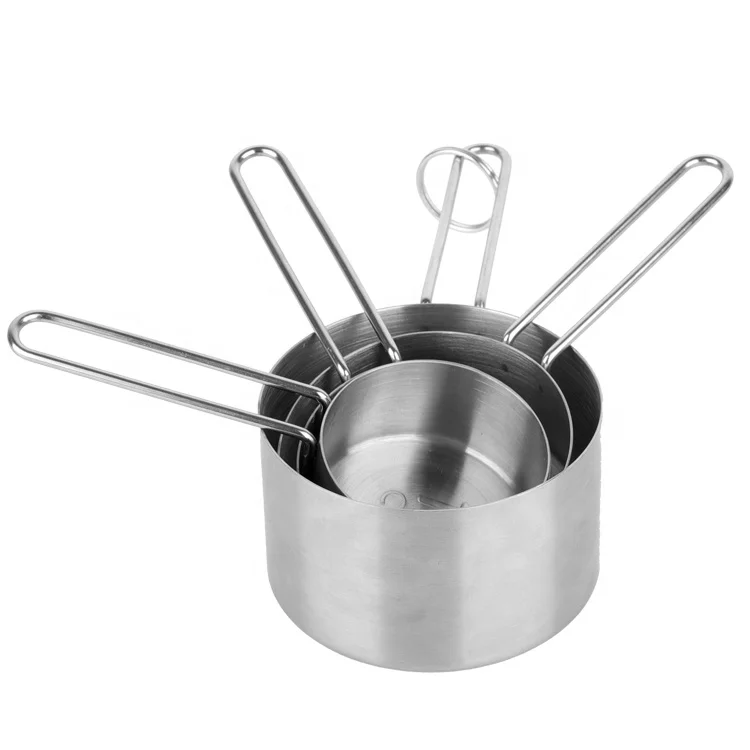 Набор мерных стаканчиков и ложек из нержавеющей стали 304, Лидер продаж, 4 стаканчика для мерных приборов