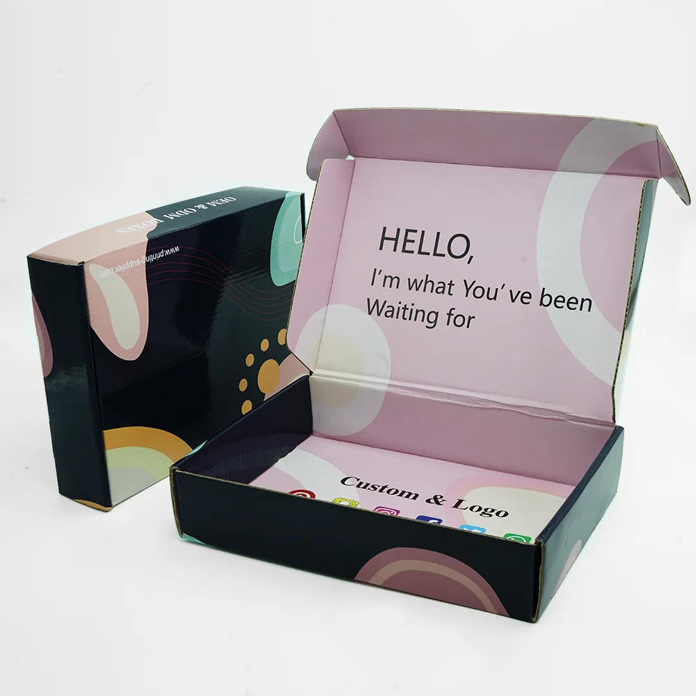 Wigs packaging boxes custom logo UV Coating cosmetic shipping mailer packaging boxes
