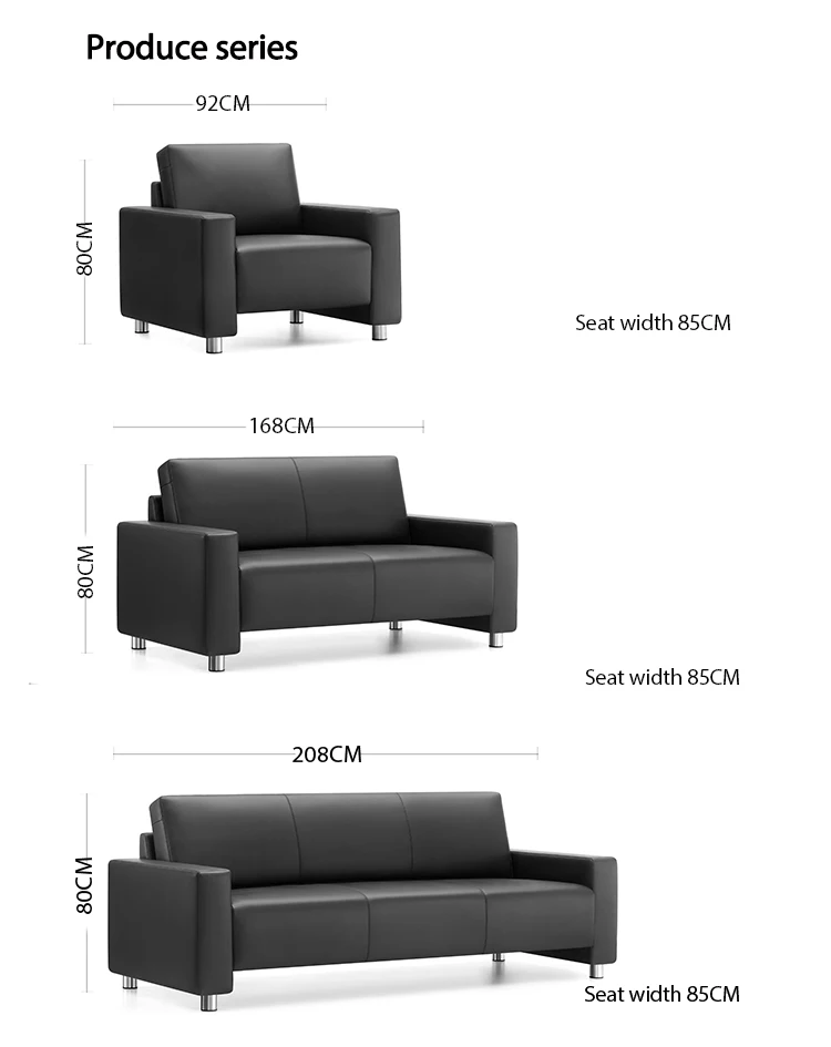 Foshan Black Luxury Single Sofa for Office 1 Seater Faux Leather Contemporary Modern Leather Sofa With Buttons