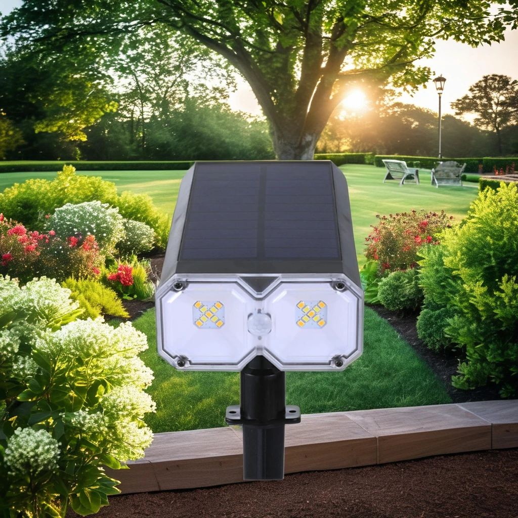 Solar Spot Lights Outdoor IP65 Waterproof 18 LEDs Solar Landscape Spotlights USB Solar Powered Wall Lights Dark Sensing Auto
