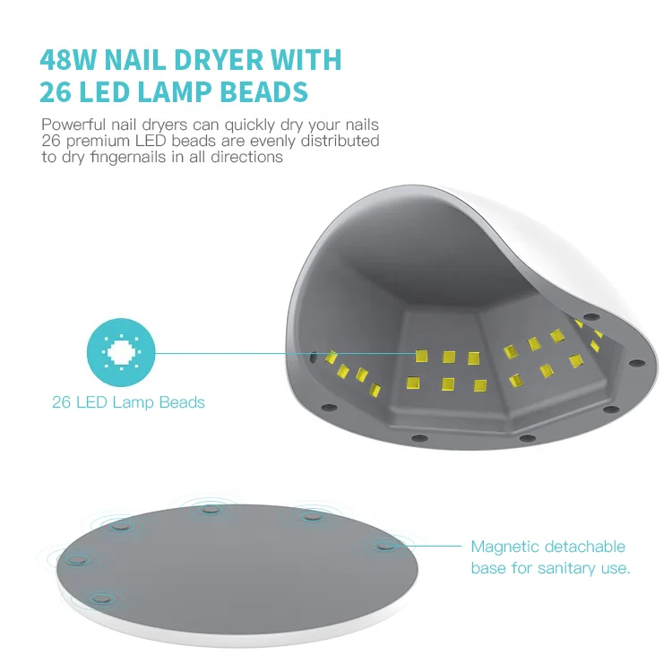 Wholesale Dual Light Toenail Gel Polish Quickly Curing Dryer Nail Lamp Professional Custom 48w UV LED Nail Dryer Lamp Art Device