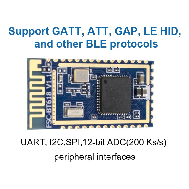 Feasycom Automotive Grade UART,GPIO,I2C,SSI,ADC,PWM Interface Low Energy BLE 5.2 Data Transmission RF Wireless Bluetooth Module