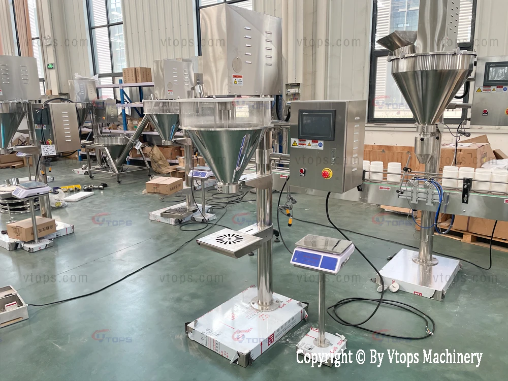 Halbautomatische Schneckenbeutel-Abfullmaschine fur kosmetisches Mehl und Trockenpulver fur Beutel von 1 kg bis 5 kg