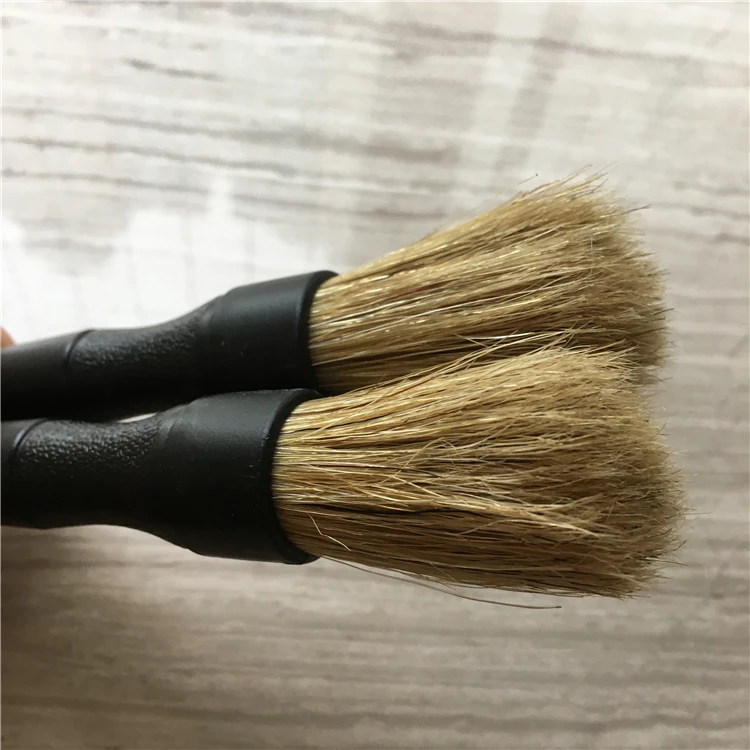 free shipping 100% double boiled pig bristle 16cm car interior brush