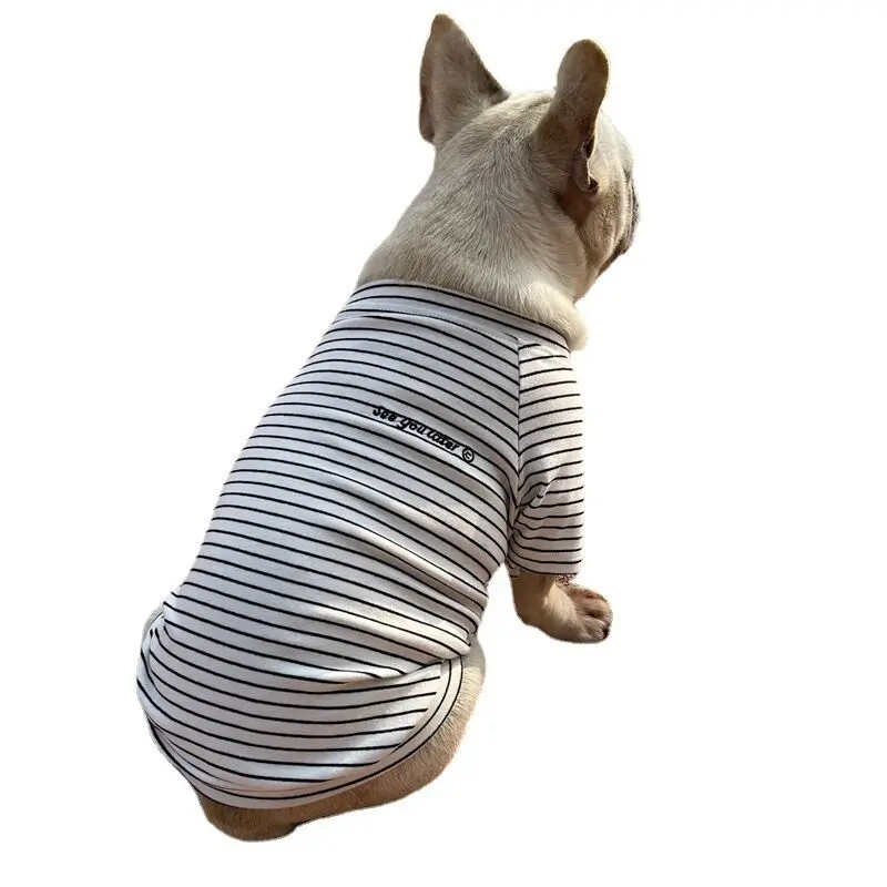 Best selling pet parent-child clothing summer striped cotton pet clothing cat and dog clothes