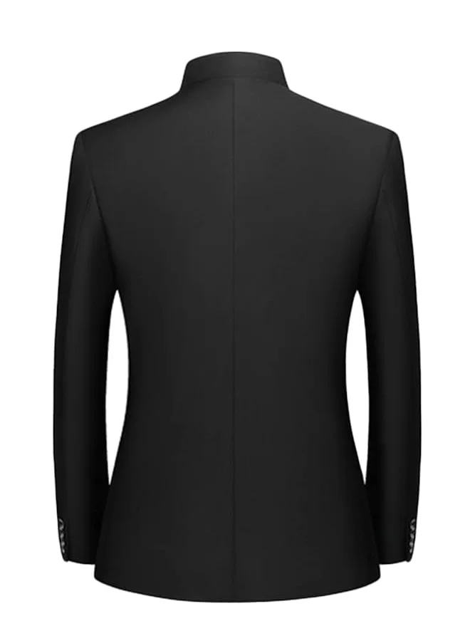 Men Slim Collar Suit Chinese Wedding Dress Tang Jacket Suit Casual Front Button Blazer Traditional Uniform