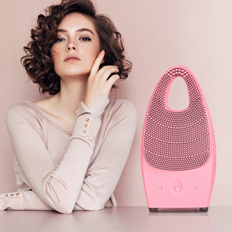 Newest Electric Wireless Rechargeable Sonic Silicone Facial Cleansing Brush Cleanser Massager