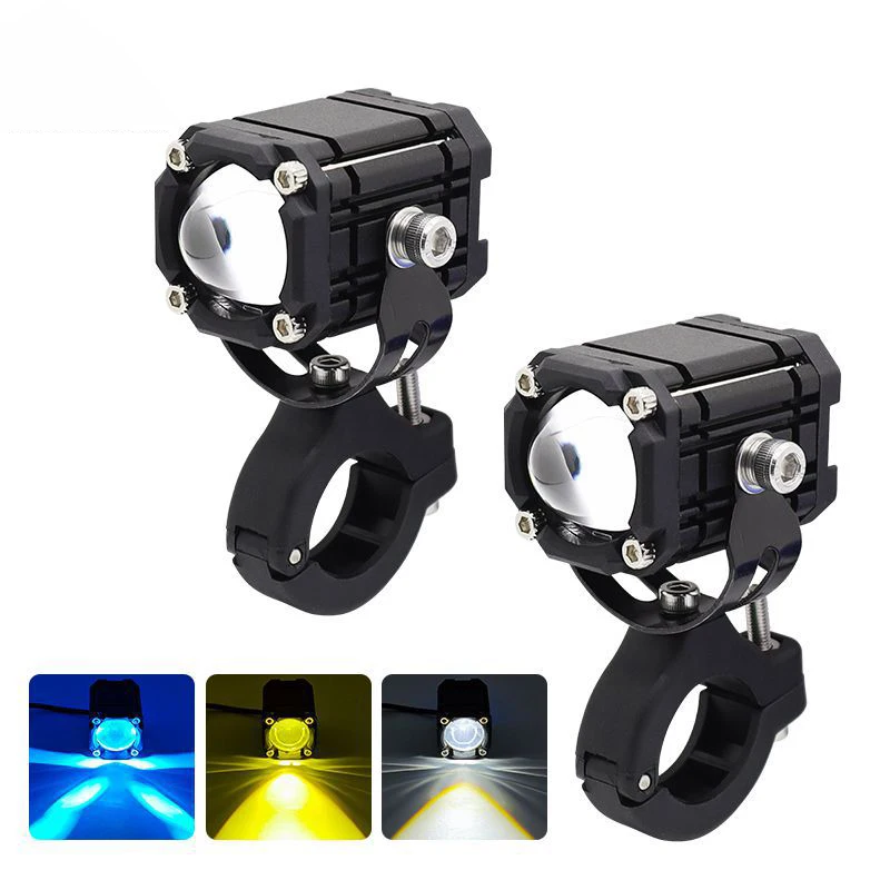 motorcycle headlights human eye led driving automobile yellow white adjustment lighting modes car led bulb work light