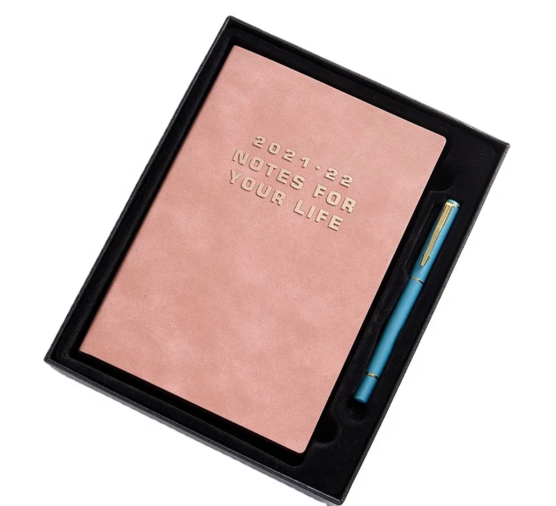 Free Sample Stationary Gift Set with Pen Diary Business Planner Pu Leather Journal Custom Notebooks