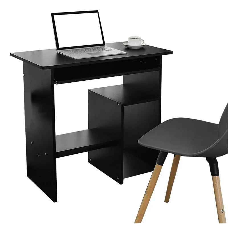 Small Computer Desk Home Office Desk, Modern Simple Style Writing Desk PC Laptop Table Workstation with Keyboard Tray for Teens