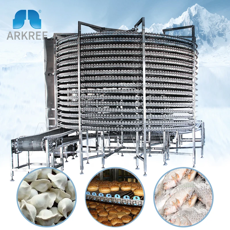 Individual Spiral Quick Freezer Spiral Iqf For Vegetable/meat/seafood Processing Plant