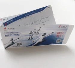 Airline Printed Thermal paper airport Boarding Pass Paper Flight Ticket Custom blank airlplane ticket in stock