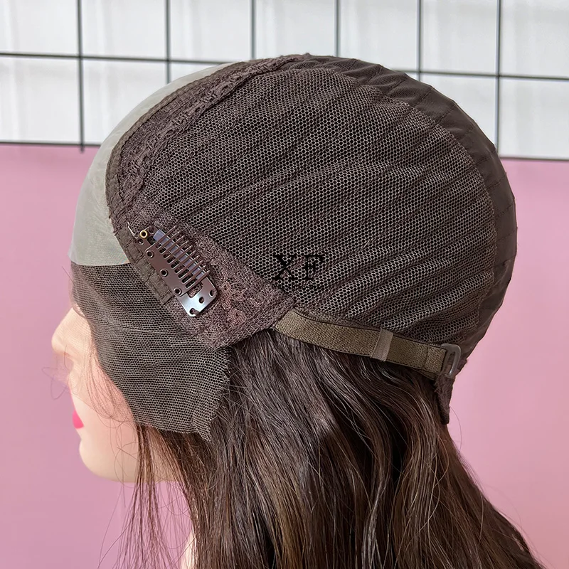 XF Soft Human Virgin Hair Body Wavy Mongolian Human Hair Half Hand Tied Kosher Wigs With Free Shipping