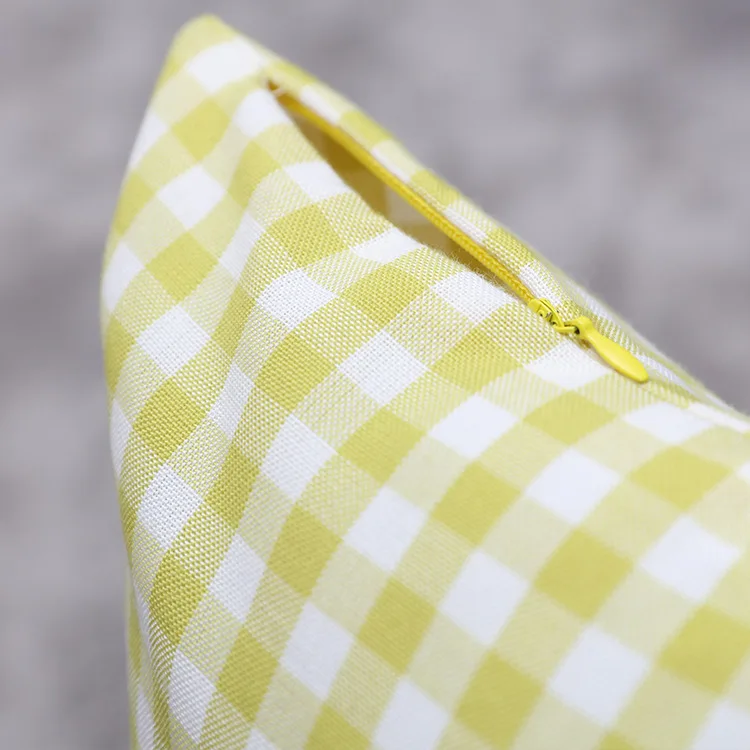 Nordic cotton and linen pillow with simple striped checkered headboard, sofa cushion, pillowcase, office car cushion