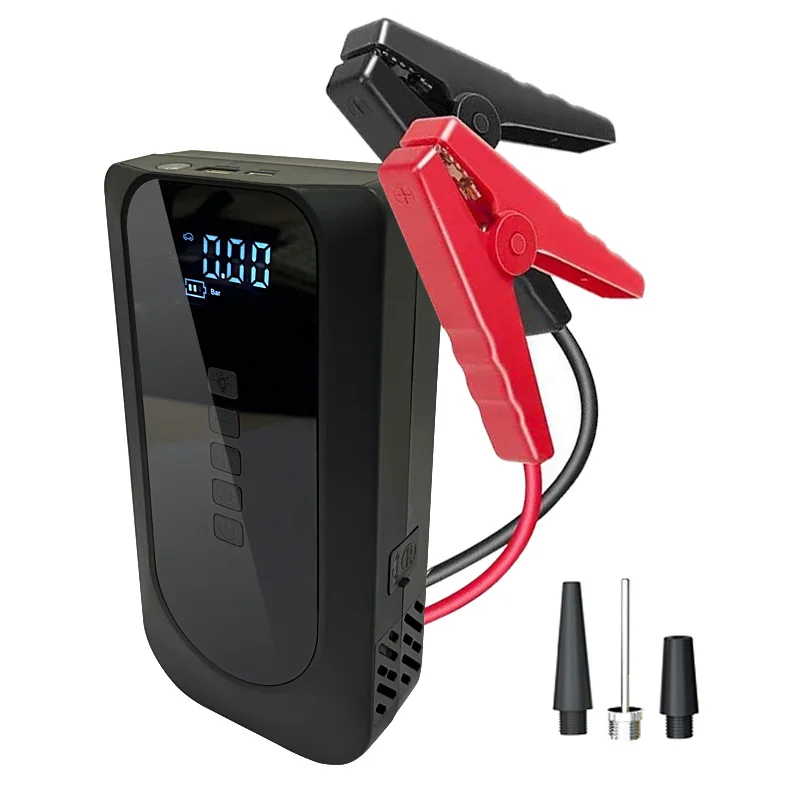 Портативный аварийный комплект 6000 мАч power bank jump starter booster воздушный насос со светодиодным