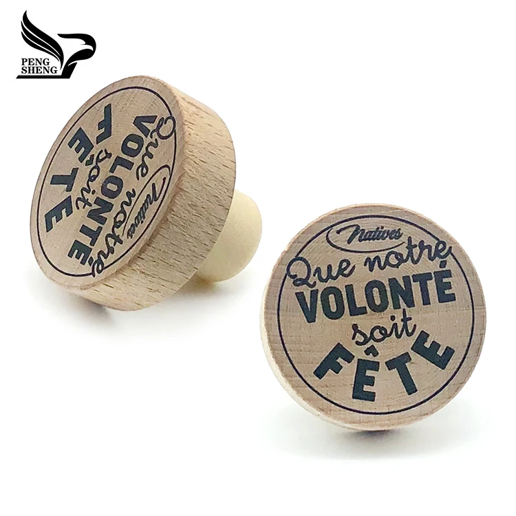 
Wholesale customized wooden top cap t shape wine glass bottle synthetic cork wine bottle cork stopper 