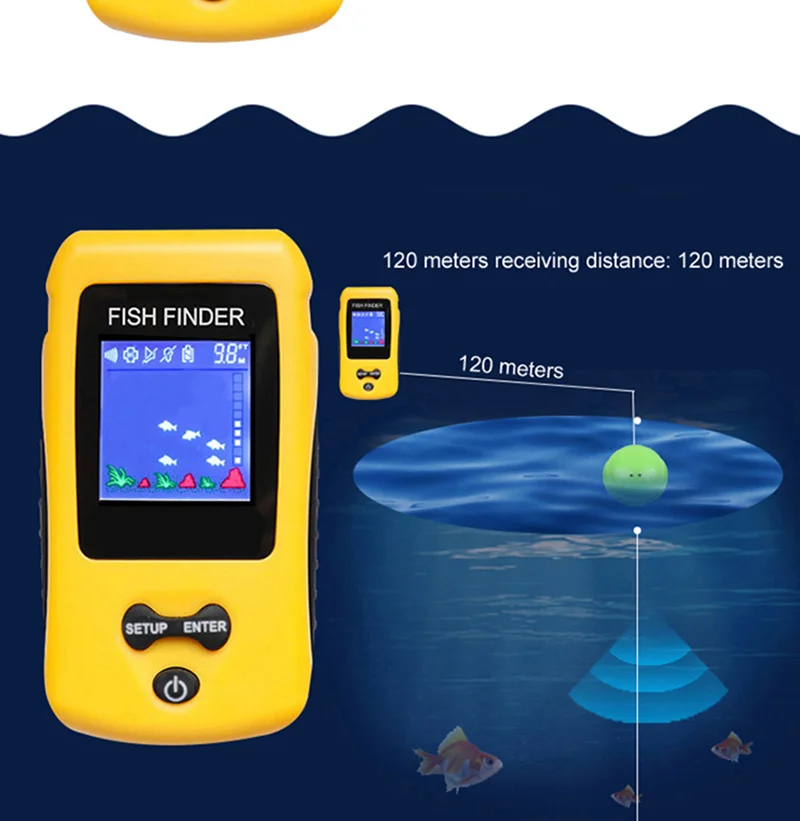 Portable Colourful Screen Wireless Sensor Sonar Fish Finder TL86