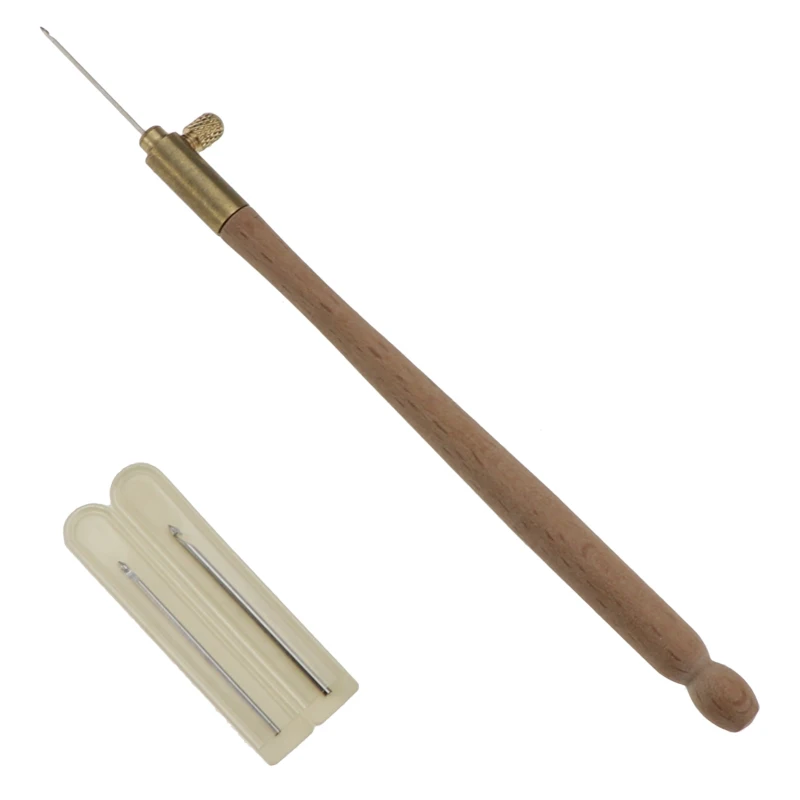 Wooden crochet and 3 needle French crochet embroidery beaded hoop sewing tools set DIY craft