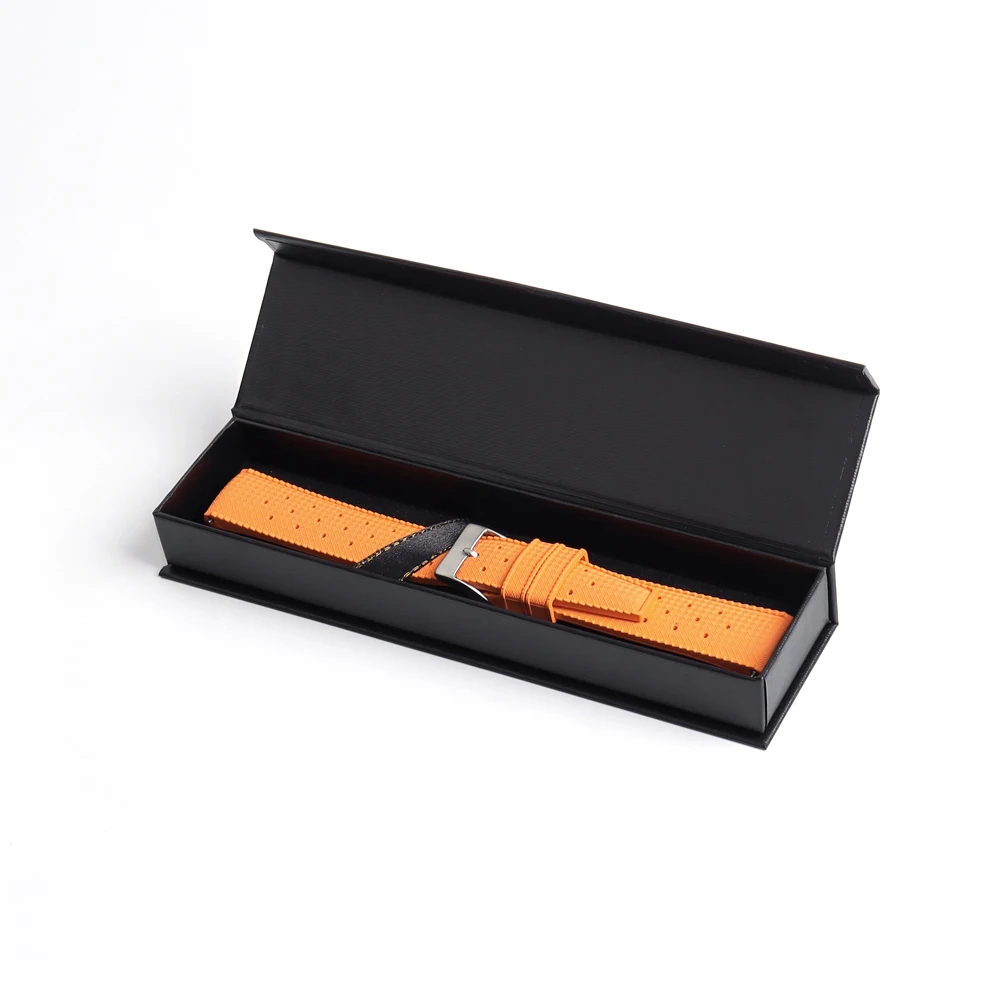 High Quality Black Rigid Cardboard Boxes For Watchband Storage Luxury Gift Paper Box Watch Strap Case Packaging