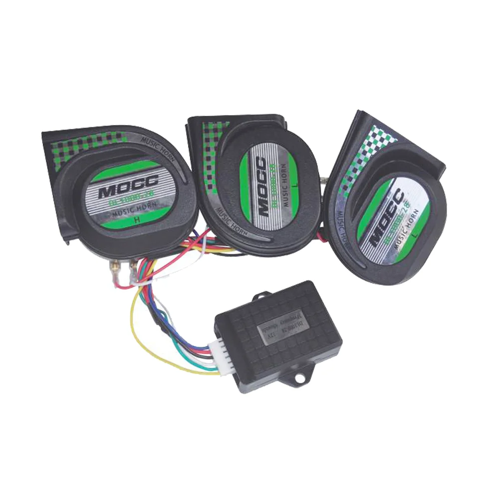 10% OFF 370/450/210HZ ABS/IRON Loud Claxon Tweeter 12v Motorcycle Horn Electric Musical Car Horn Speaker 16 Sound Musical horn