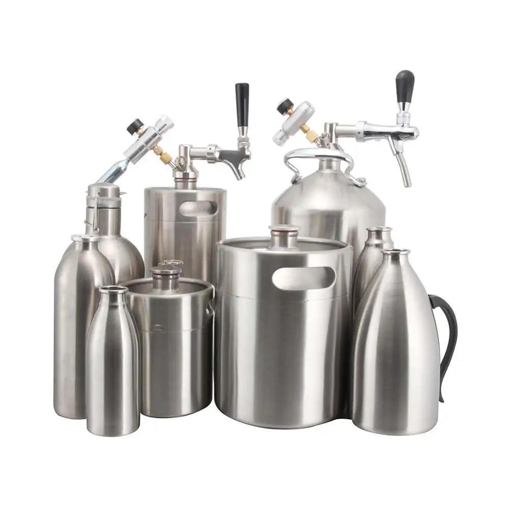 BBQ party homebrew 2l stainless steel beer growler mini beer keg with Dispenser System