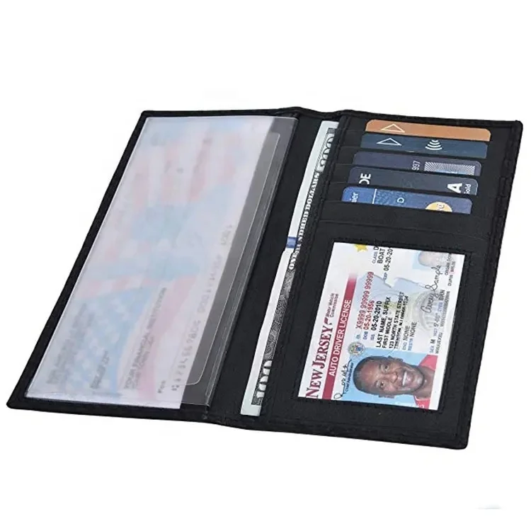 Hot Selling Leather Cheque Book Holder Checkbook Covers Wallet