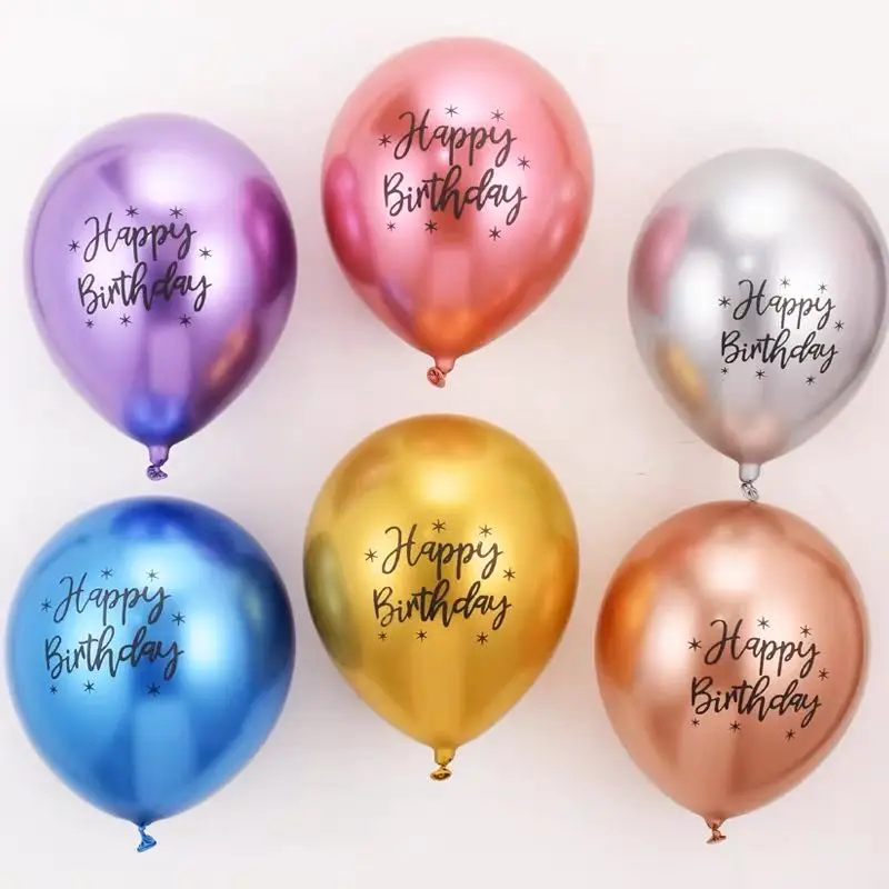 Multicolor Happy Birthday Words Printed Helium Balloons for Party Decoration Latex Free Unisex Qualatex Balloons Set Ballon #6