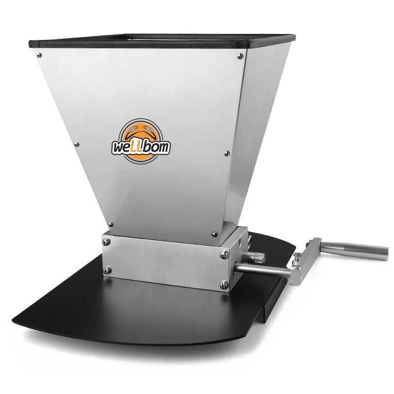Stainless 2-roller Homebrew Barley Grinder Crusher Malt Grain Mill with metal base