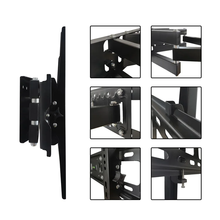 Настенное крепление для телевизора, Гибкая Металлическая Вешалка с двойными кронштейнами для телевизоров 32-80 дюймов, большой размер, с плоским экраном