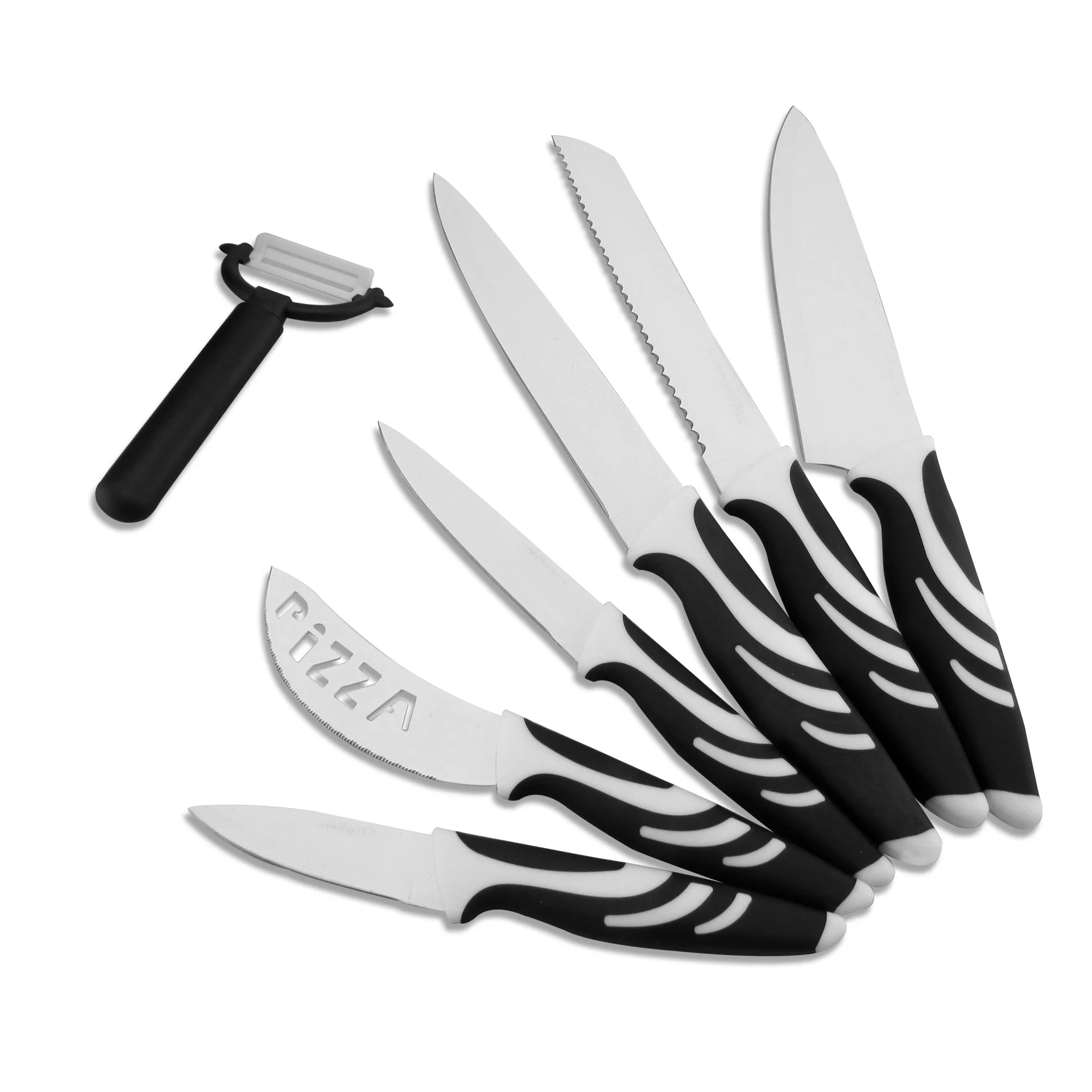Homsense Supplier Wholesale Hot Sale Kitchen Utensil Non-stick Coating Line Knife Set Chef Knife Set Gift Box