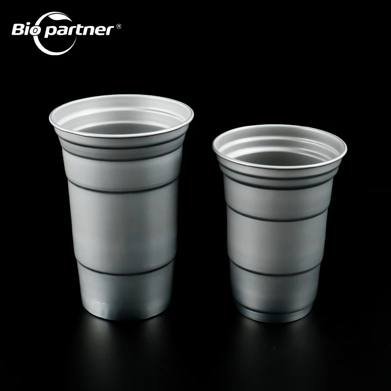 Custom Colored Party Cup Disposable Aluminum Drinking Cup Tumbler Beer Metal Tumbler Reusable Aluminum Cup