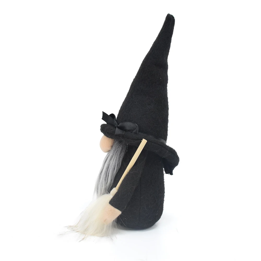 Хэллоуин черные куклы гнома томте ниссе метла Helloween декоративные гномы домашние украшения на