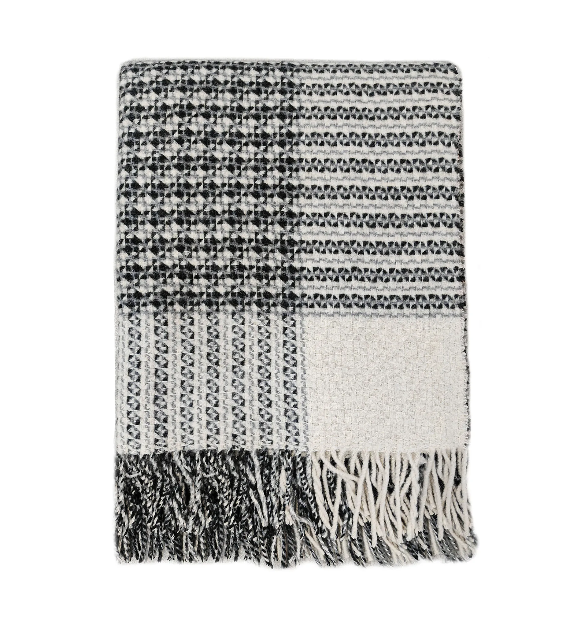100% wool tassel throw  blanket