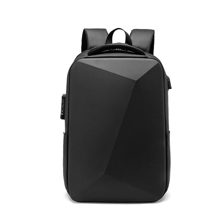 Fashion Business Large Capacity Men Travel Computer Backpack USB Charger Waterproof EVA Hard Shell Laptop Backpack